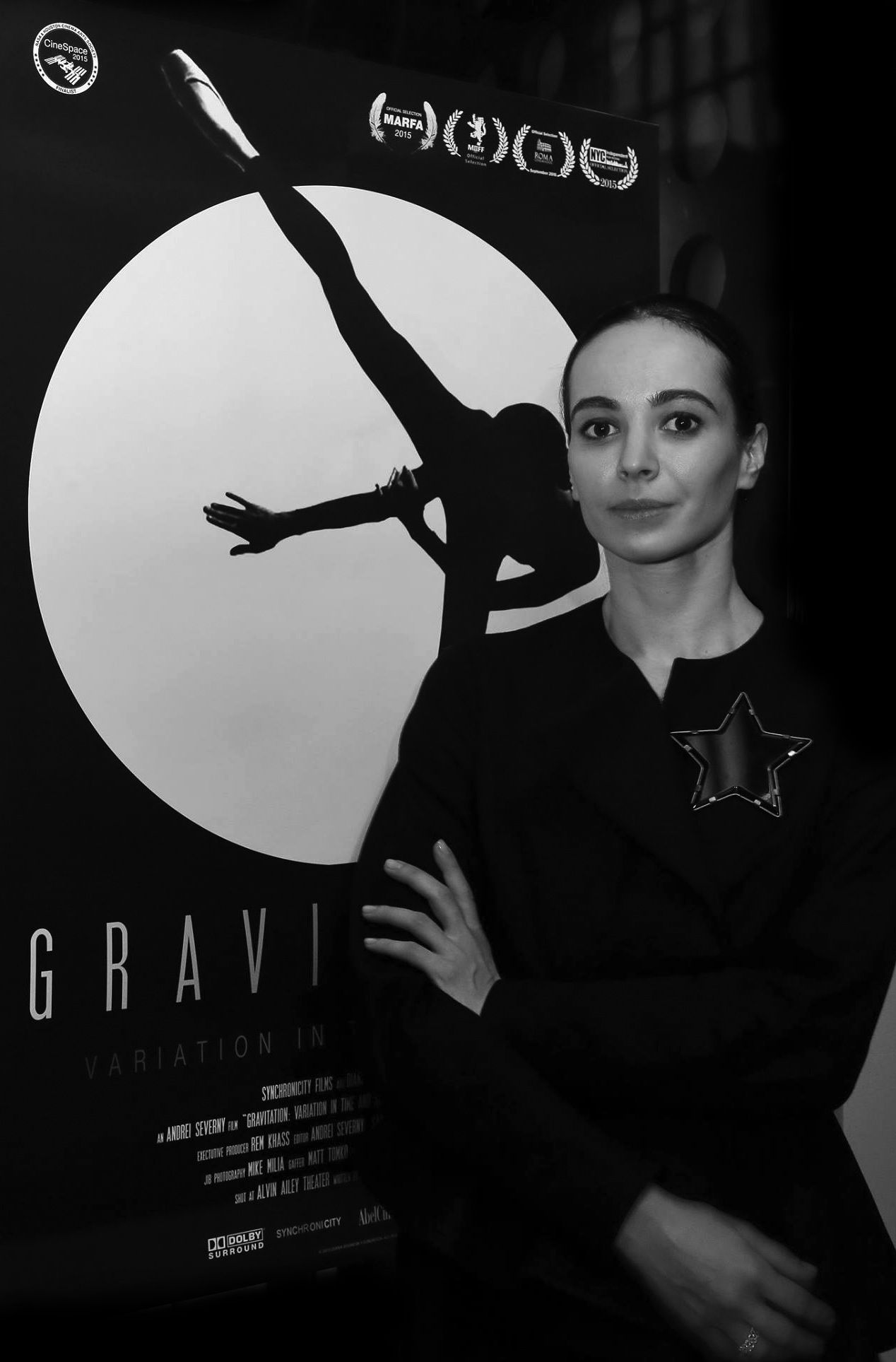 Diana Vishneva beside the Gravitation poster